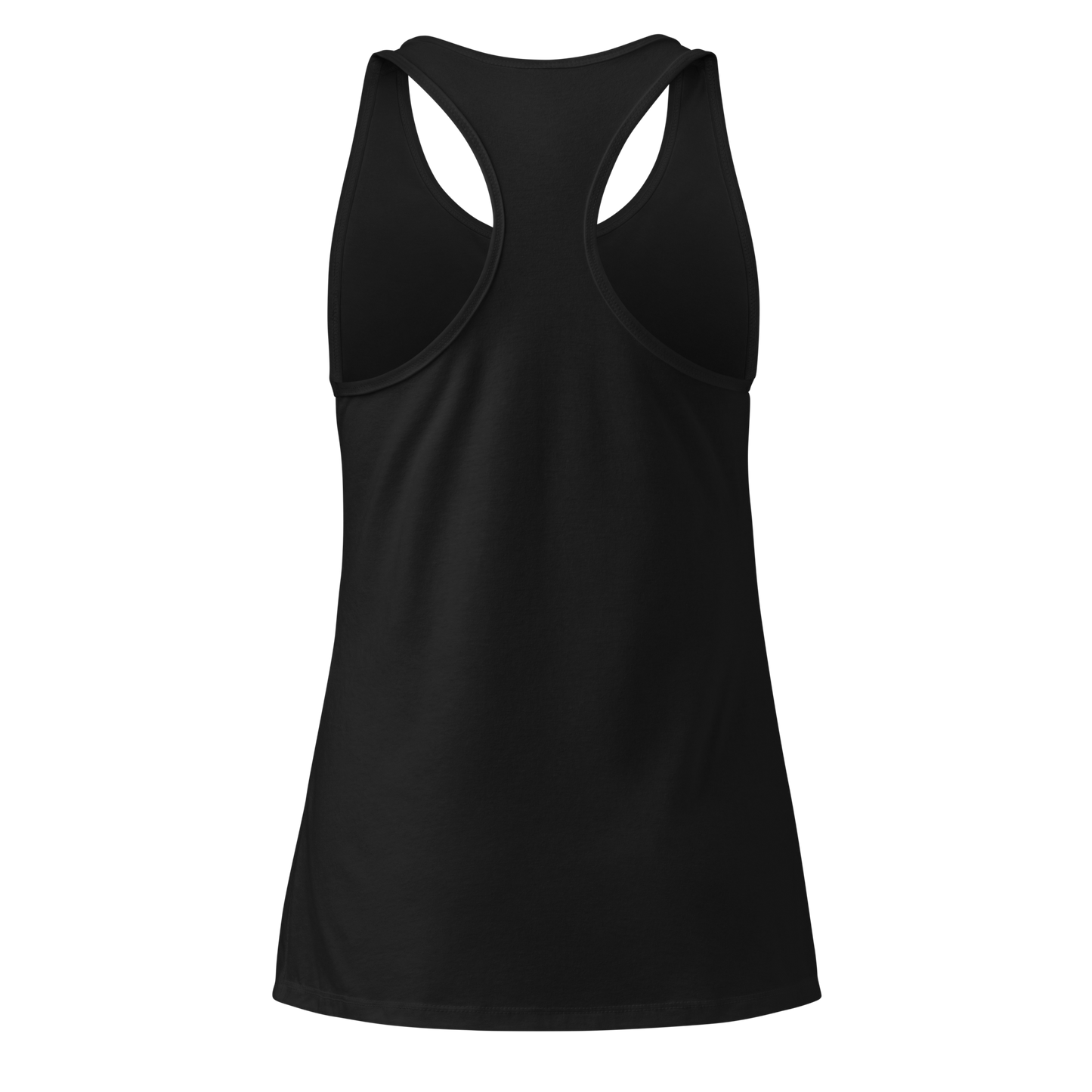 A back view of a black tank top with a vintage-style design on the front. The design features a green pinup-style zombie girl holding flowers, with a banner underneath that reads “CREEPY ALL YEAR.”