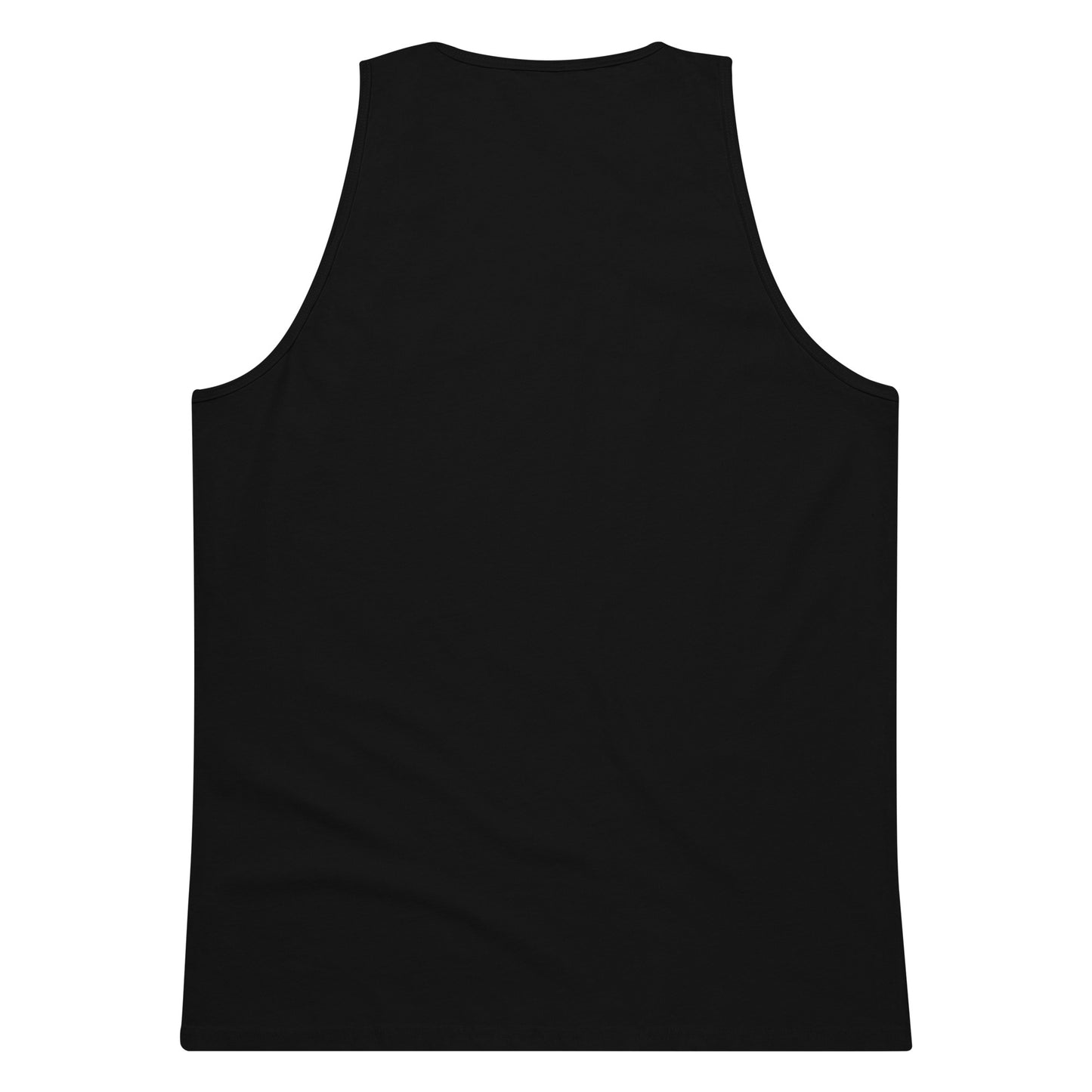 A back of a black tank top with a vintage-style design on the front. The design features a green pinup-style zombie girl holding flowers, with a banner underneath that reads “CREEPY ALL YEAR.”