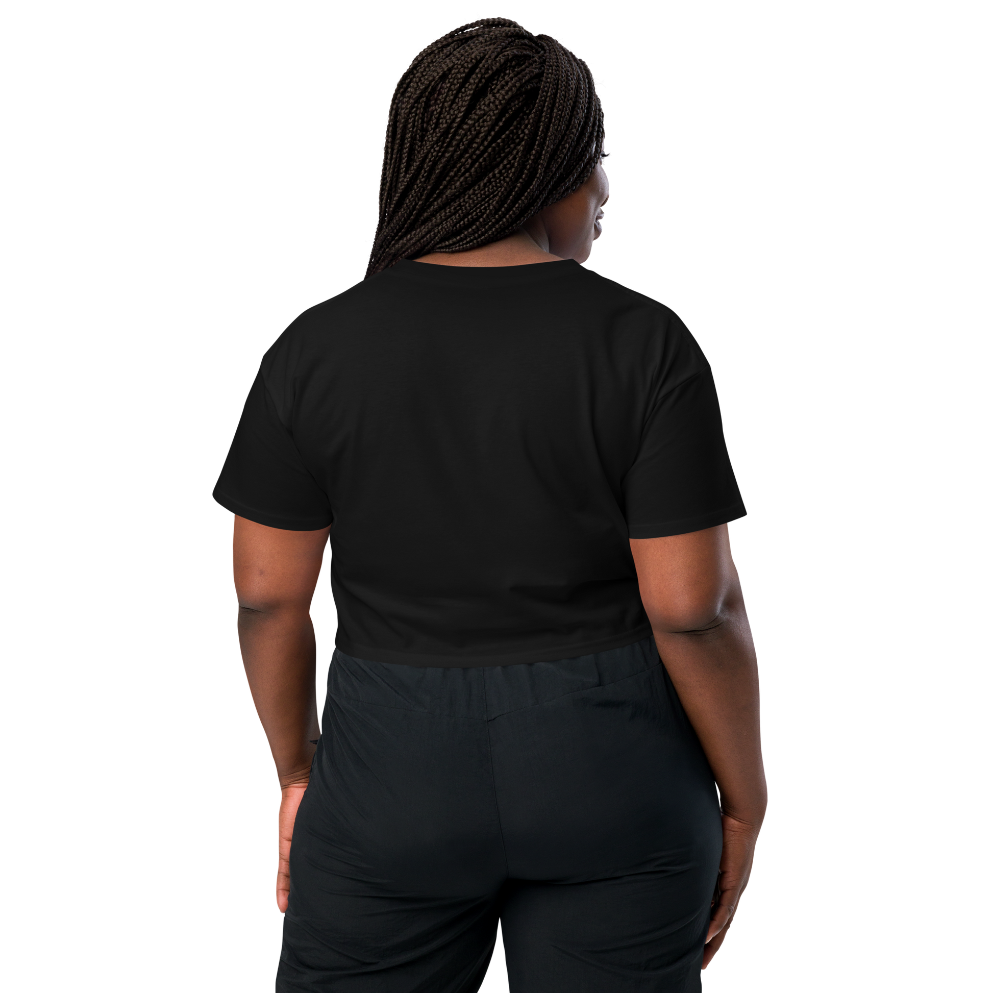 Person wearing a black crop top for Creepy All Year
