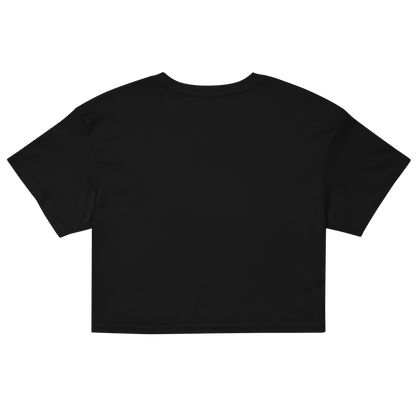 Black crop top back view for Creepy All Year
